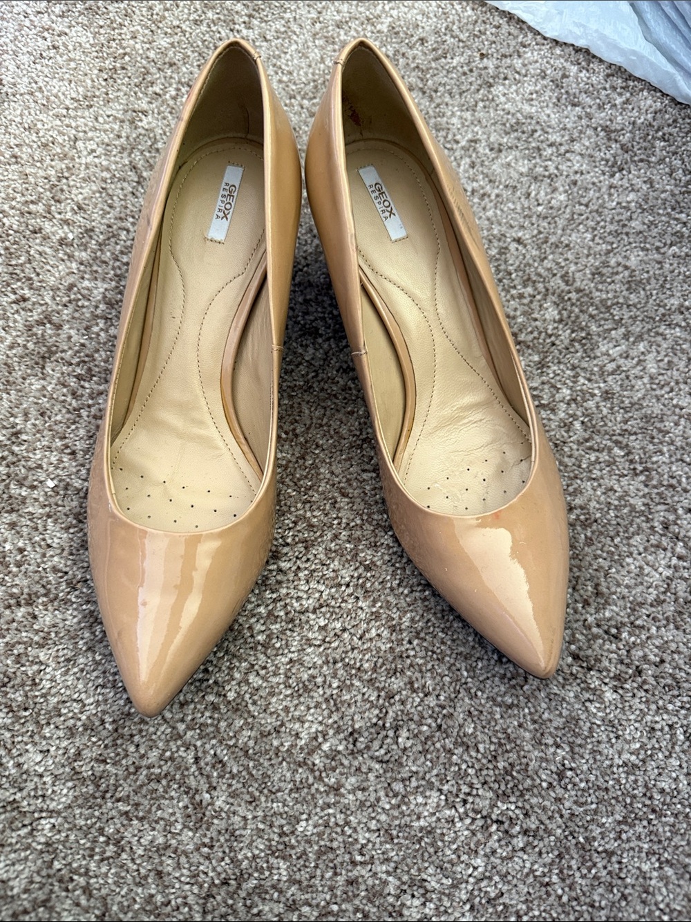 Geox Women's Nude Patent Pointed Pump